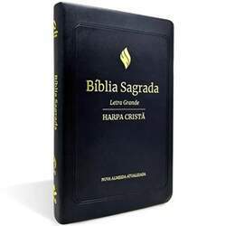 Bíblia Sagrada NAA Letra Grande C/ Harpa Cristã Capa Semi Luxo Preta