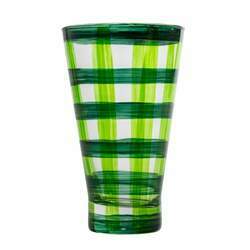 Copo Long Drink em Vidro Vichy Verde Casadorada