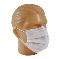 Máscara Tripla Descartável com Elástico Branca 50 Unidades