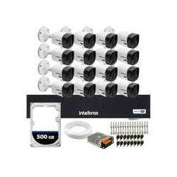 Kit 16 Câmeras Segurança Intelbras 1120B DVR Intelbras 16 Canais e HD Completo
