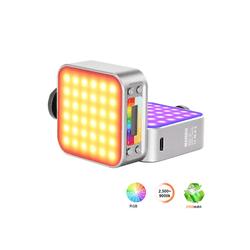 Iluminador Led Vídeo Light RGB LED-01 Dupla Face 5W Compacto para Câmeras e Filmadoras