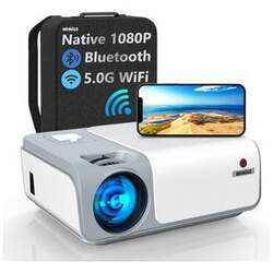 Projetor 4K com Wi Fi 5G e Bluetooth Ideal para Filmes, Ampla Compatibilidade, 110v, WIMIUS w1, Branco