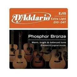 D`Addario - Encordoamento Phosphor Bronze 010 Para Violão Ej15