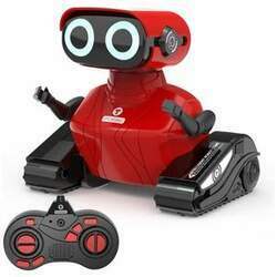Robô Interativo com Controle Remoto, Olhos LED que Brilham, Música e Dança, 3 Anos, GILOBABY, Vermelho