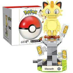 Model Kit Build Mini Pokémon: Meowth Anime Mangá 68 Peças Compatível com LEGO Outlet 2024 - MKP