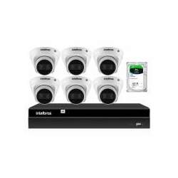 Kit 6 Câmeras de Segurança Dome Intelbras Full HD 1080p VIP 1230 D G4 NVR Intelbras Digital Video 8 Canais Recorder NVD 1408 4K HD 1TB
