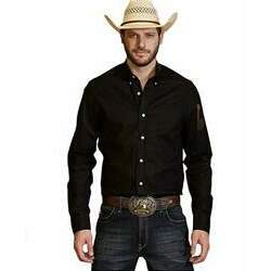 Camisa Masculina Self Western M Longa Preta