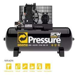 Compressor de Ar Industrial 20 Pés 200 Litros 220/380 V - Trifásico - 20/200 Storm - 140 lbs/pol2 - PRESSURE-