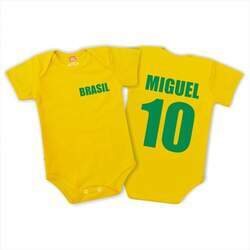 Camiseta Infantil ou Body Brasil Copa Frente x Costas