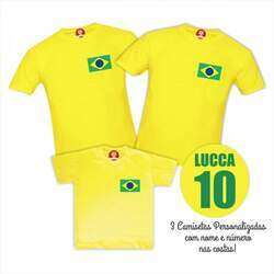 Kit Camisetas Brasil Copa do Mundo com Nomes