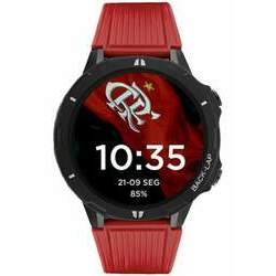 Relógio TECHNOS Smartwatch Connect Sports Flamengo TSPORTSAF/7R Edição Especial kit com pulseira de aço