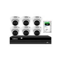 Kit 6 Câmeras de Segurança Dome Intelbras Full HD 1080p VIP 1230 D G4 NVR Intelbras Digital Video 8 Canais Recorder NVD 1408 4K HD 2TB