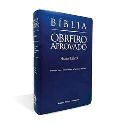 Bíblia Do Obreiro Aprovado - Letra Média - Harpa Cristã - Capa Luxo Azul
