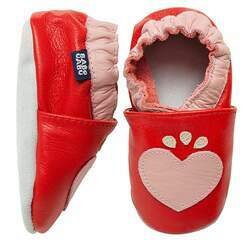 Tênis Coração para bebê em couro Eco Vermelho/Rosa - Babo Uabu