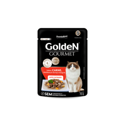 Ração Úmida Golden Gourmet Gatos Castrados Carne