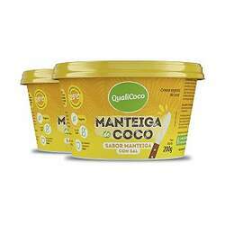 Kit 2 Manteiga de Coco Qualicoco 200g Natural com Sal