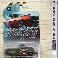 Miniatura 1:64 - Pick-up Verde Militar - Steel Car Garagem SA