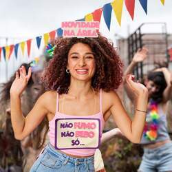 Plaquinha Carnaval 2024 Kit Com Tiara para Solteiras Novidade Na Area