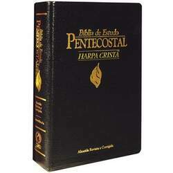 Bíblia de Estudo Pentecostal com Harpa Cristã - Média Luxo Preta