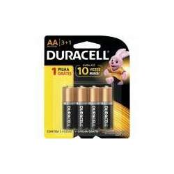 Pilha Alcalina Duracell MN1500B4 - Tamanho AA Pequena - Pack com 4 Unidades