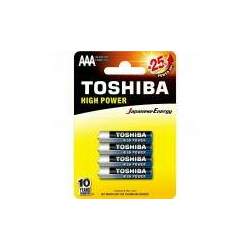 Pilha Alcalina Toshiba LR03GCP 72454 - Tamanho AAA Palito - Pack com 4 Unidades