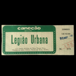 LEGIÃO URBANA Ingresso ORIGINAL de Show no CANECÃO Rio de Janeiro, Domingo, 02 de Março de 1986