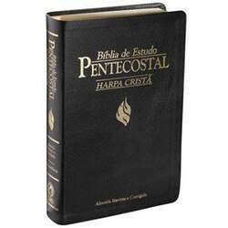 Bíblia de Estudo Pentecostal Média c/ Harpa Cristã Letra Normal ARC Luxo Preta