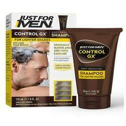Just for Men Control GX Grey Shampoo Redutor para Tons de Cabelo Mais Claros, Loiro a Castanho Médio, Coloração Gr