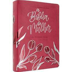 A Bíblia da Mulher - Média- Pink - ARC - Capa Tulipa - Nova Edição