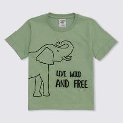 Camiseta 1 a 3 anos Silk Elefante Yoyo Kids Granito