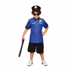Fantasia Infantil Carnaval Policial Jake Tamanho M - Fantasias Super