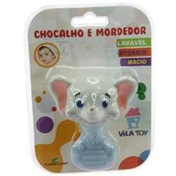 Chocalho Mordedor Elefante Azul 100-302 Vila Toy