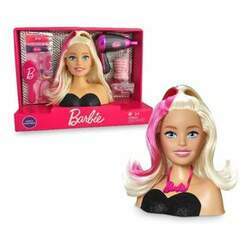 Busto com Acessórios Barbie Styling Head Hair Preto