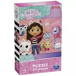 Quebra-Cabeça Puzzle Gabby's Dollhouse 60 Peças