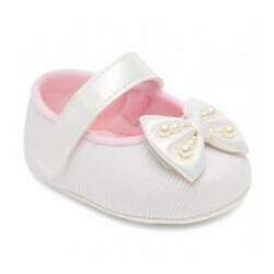 Sapato Infantil Feminino Branco Laço Fase 1 Tam 2 Pimpolho