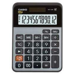 Calculadora de Mesa Prata, Visor Grande de 1 Linhas com 12 Dígitos, MX-120B, CASIO