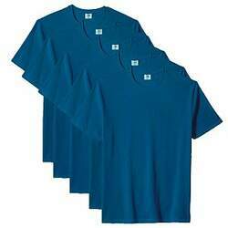 Kit com 5 Camisetas Slim Masculina Básica Algodão Part B Azul