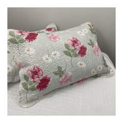 2 Porta Travesseiro Matelado - Floral Branco C/Rosa e Pink