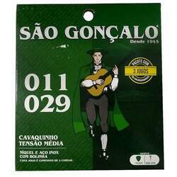 Kit com 3 Encordoamentos para Cavaco São Gonçalo Níquel 011 - 029