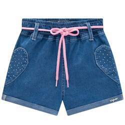 Shorts Infantil Menina Verão em Jeans Liz com Elastano Tam 2 a 14 - Infanti