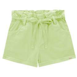 Shorts Infantil Menina Em Sarja Pita Verde Tam 6 a 14 - Infanti