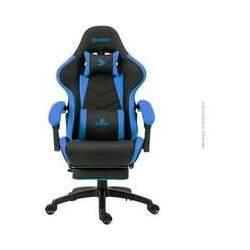 Cadeira Gamer KBM! GAMING Tempest CG500, Preta e Azul, Com Almofadas, Descanso Para Pernas Retrátil, Reclinável - KGCG500PTAZ