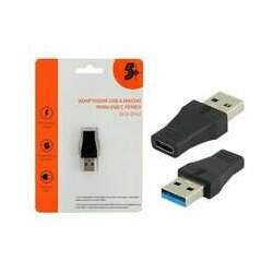 Adaptador USB para USB-C, 5+, Preto - 003-0142