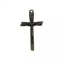 CZ86391P3 - Crucifixo Metal Ouro Velho c/ 3un - 5x2,5cm