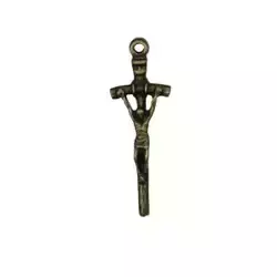 CZ86402P3 - Crucifixo Metal Ouro Velho c/ 3un - 4,7x2cm