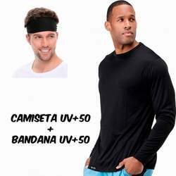 Kit Camiseta de Proteção UV 50 Bandana de Proteção UV 50 Cores Sortidas