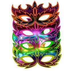 Máscara Carnaval Fogo Neon Holográfica C/12