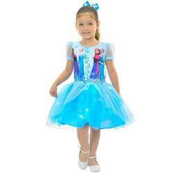 Vestido Frozen com LED: Sua Filha será a Rainha da Neve!