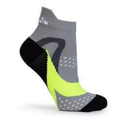 Meia Invisível Diadora Training Socks Cinza e Verde Feminino