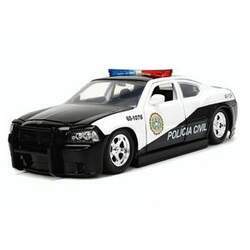 Miniatura Carro Dodge Charger Polícia Civil 2006 Velozes e Furiosos 1/24